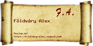 Földváry Alex névjegykártya