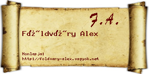 Földváry Alex névjegykártya