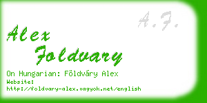 alex foldvary business card